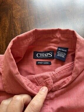 Chaps Red Easy Care Casual Button Down XL